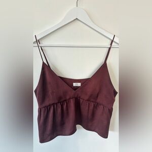 Little moon  Deep Burgundy Camisole Top Cropped Sz Medium